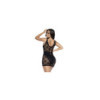 Robe courte en dentelle noire et large décollectée  